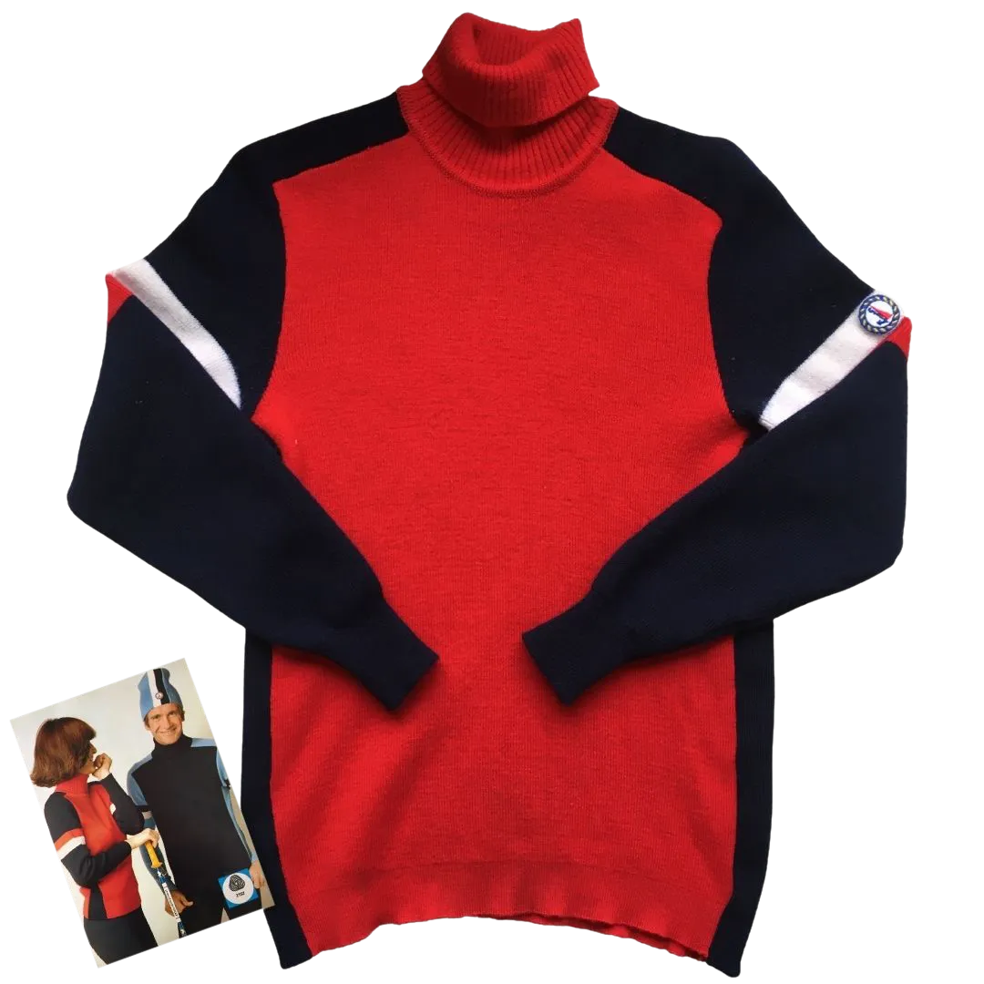 Pull col roulé ski rouge - Seconde Main