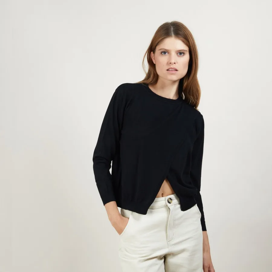 Pull croisé en laine - Fredi