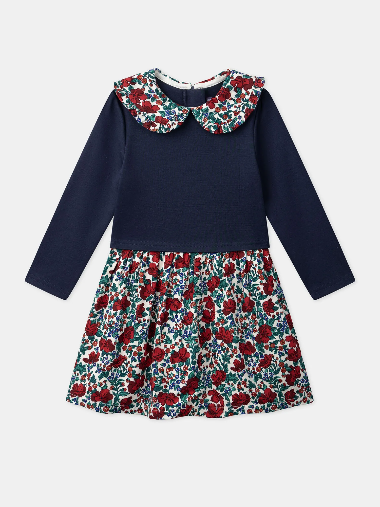 Robe bi-matière à motifs