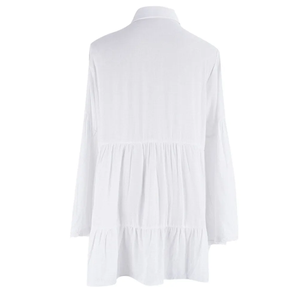 Robe Chemise Dentelle Blanche