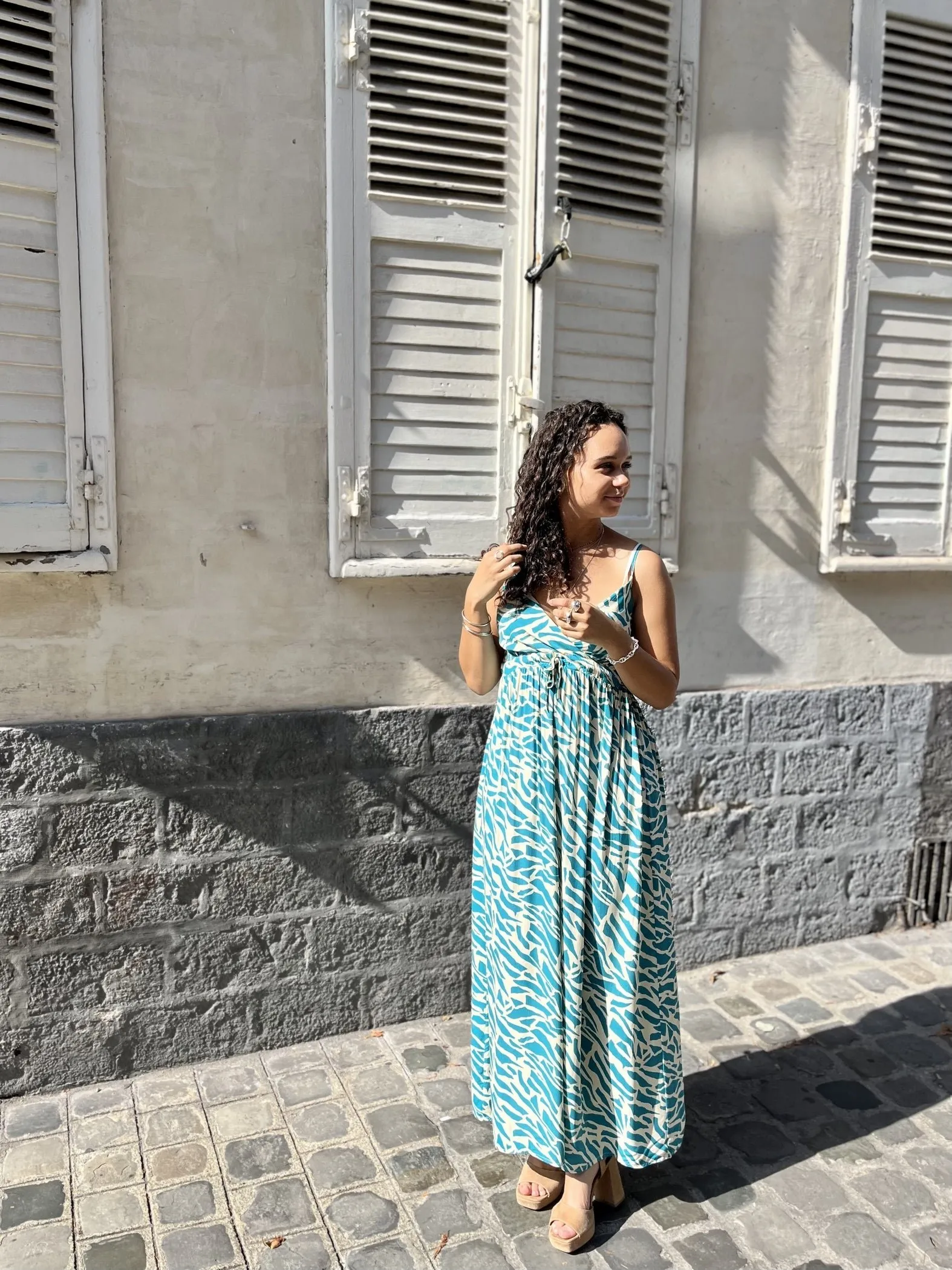 Robe longue à motifs