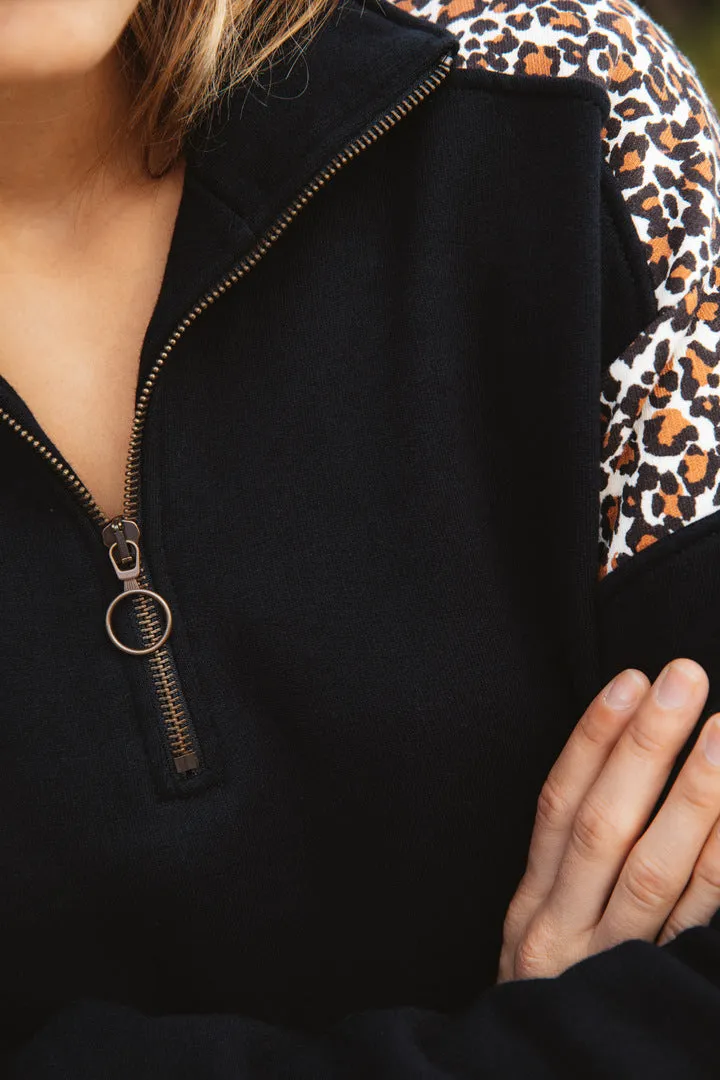 Robe Ugolin noir et léopard
