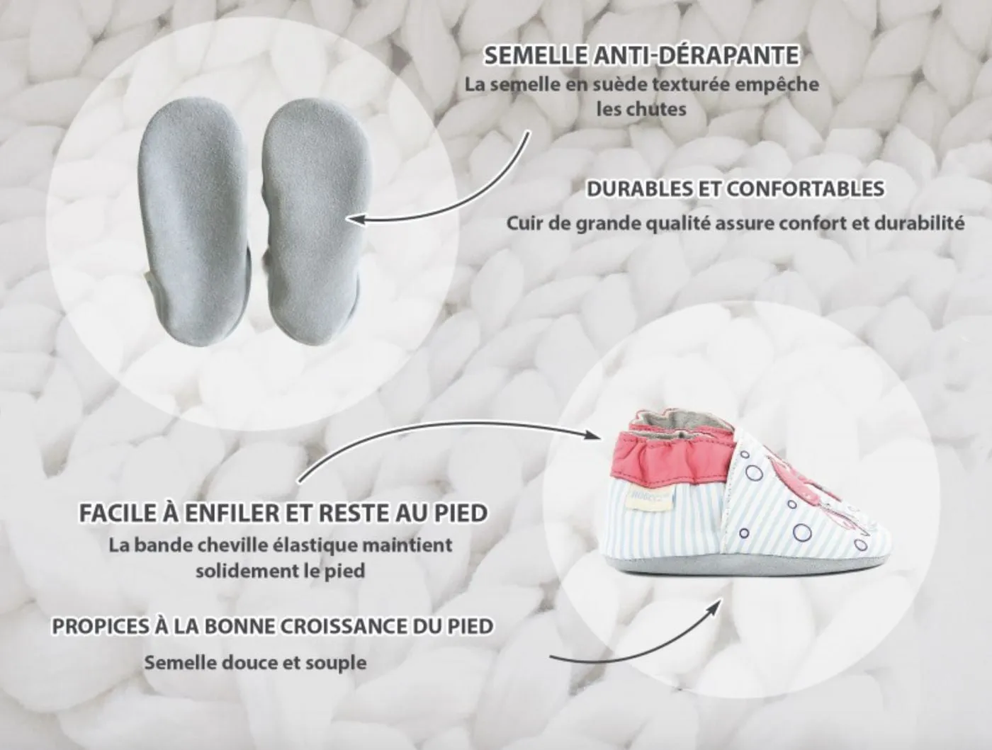 Robeez Chaussons Mouse Marine