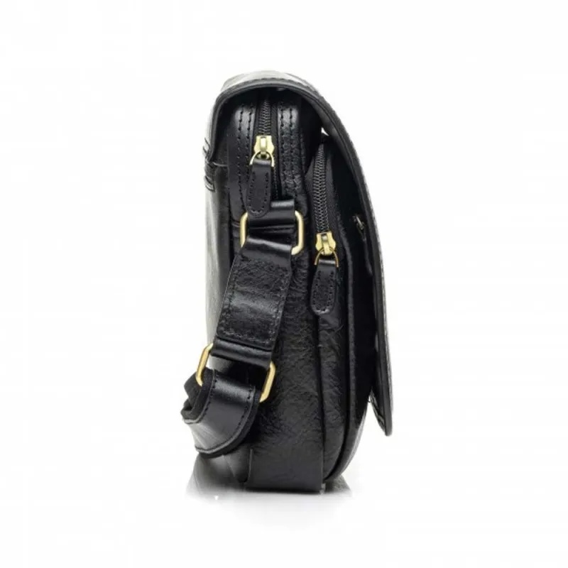 Sacoche homme en cuir gras KATANA noir | Planetebag.com