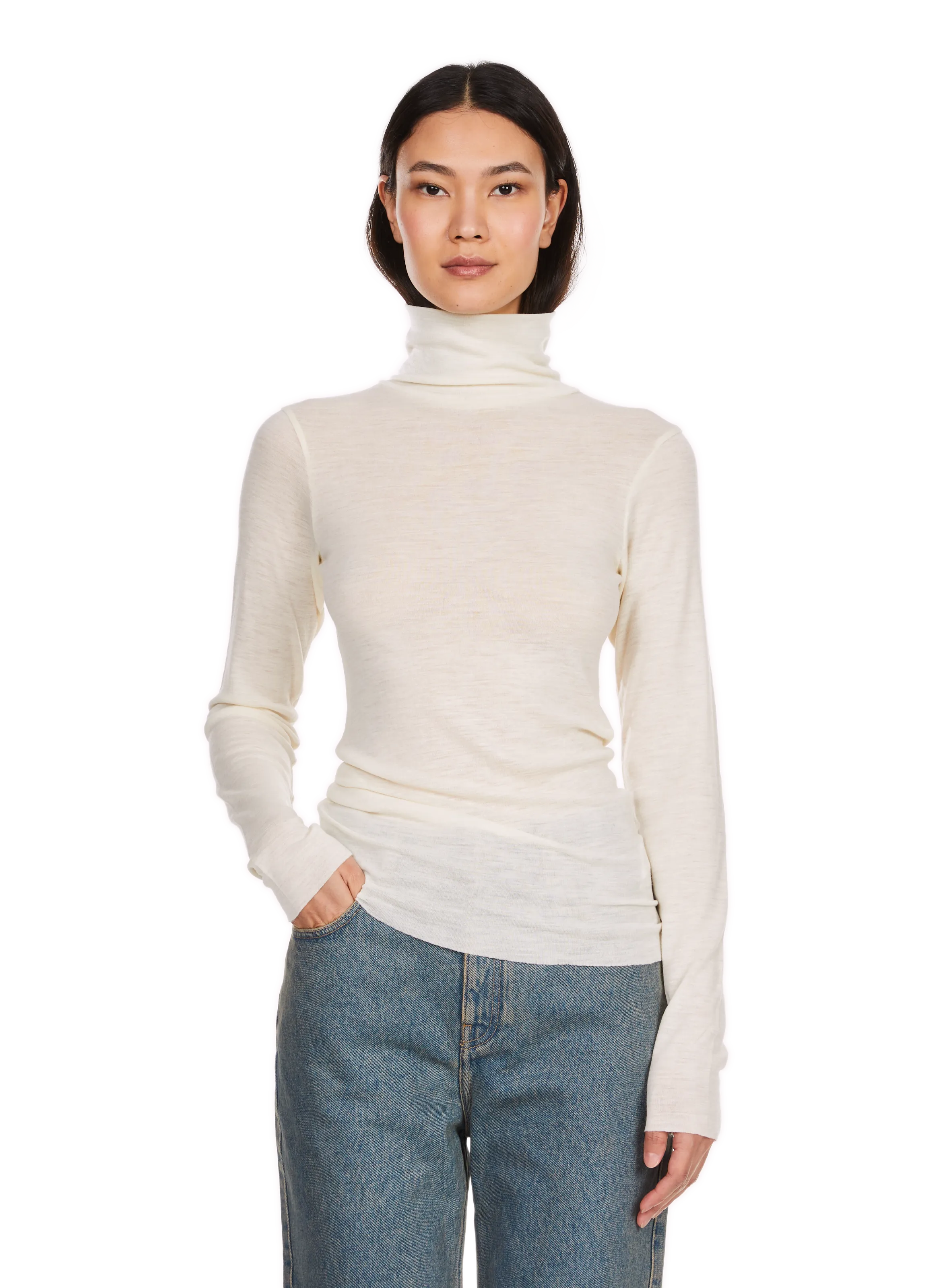 SAISON 1865  Pull col roulé - Beige