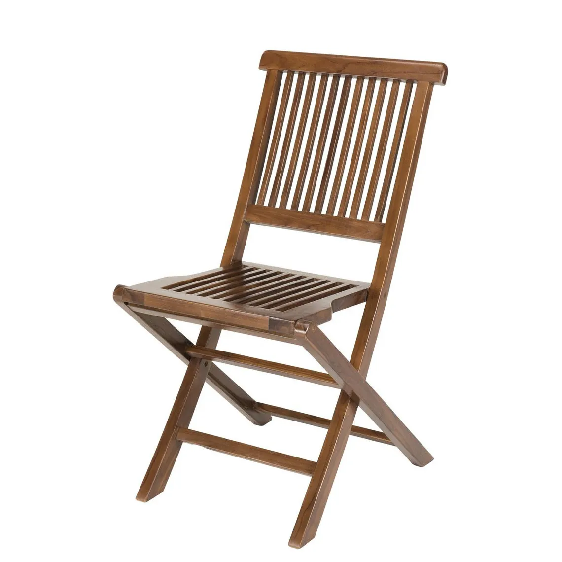 Salon de jardin HANNA en bois teck huilé 2 personnes - ensemble de jardin : 1 table carrée pliante 70 x 70 cm et 2