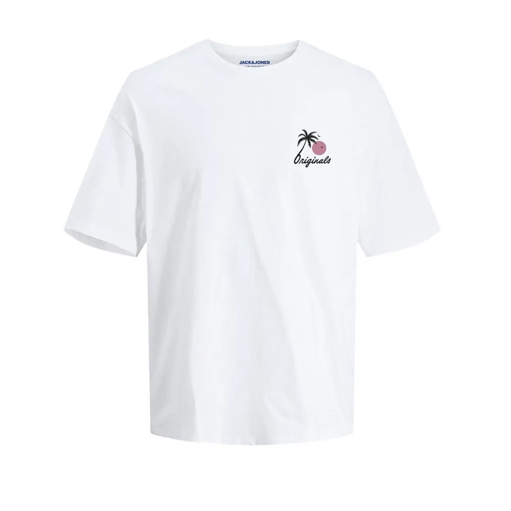 T SHIRT BRADLEY PALMTREE BLANC - JACK&JONES