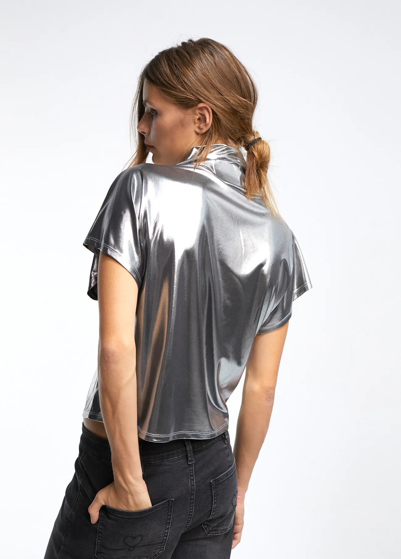 T-shirt lamé argenté