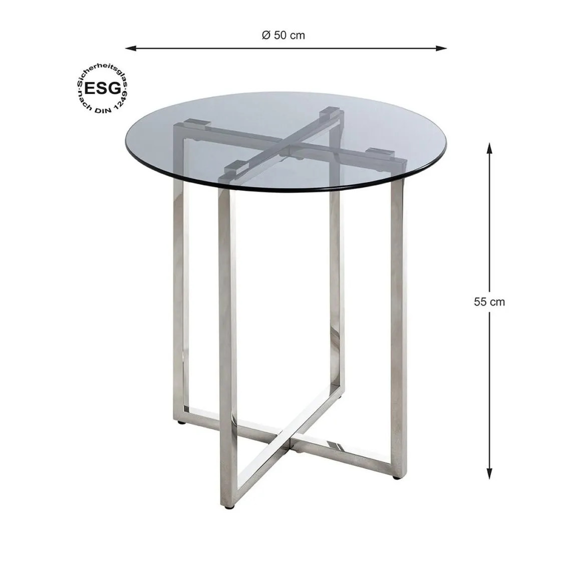 table d'appoint Structure en inox brillant | 3 Suisses