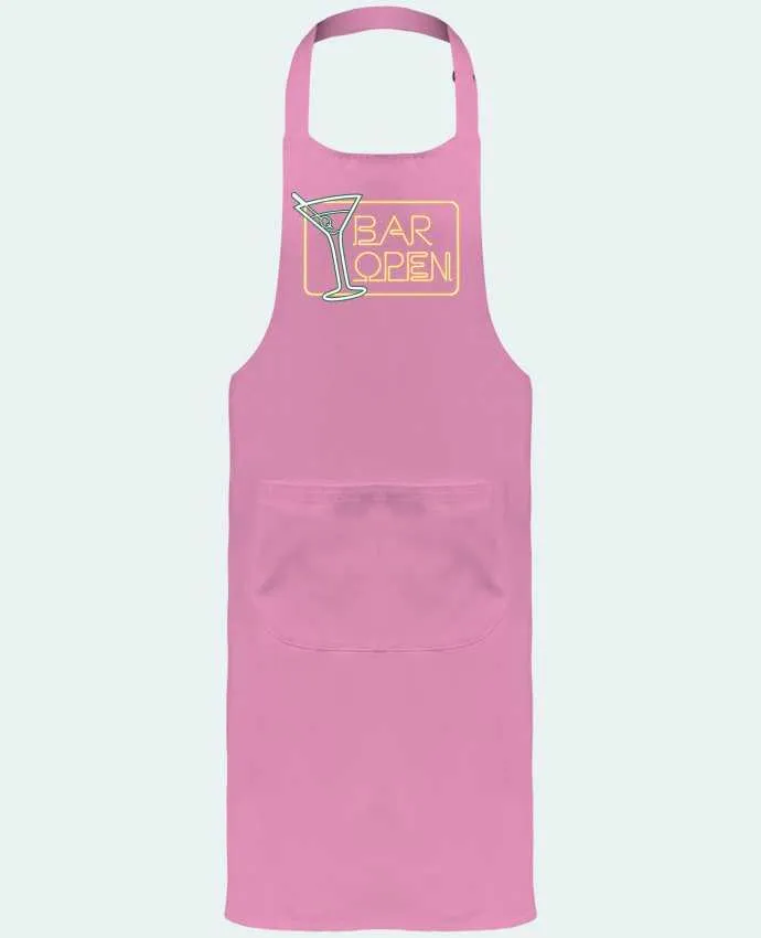 Tablier avec poches Bar open par Freeyourshirt.com