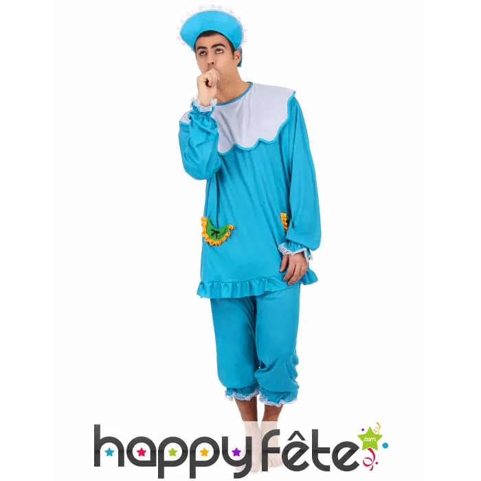 Tenue de bébé bleu pour homme adulte