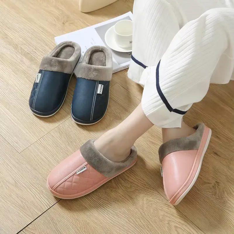 Tessa - Chaussons pour Femme à Bout Rond et Fourrure Antidérapante