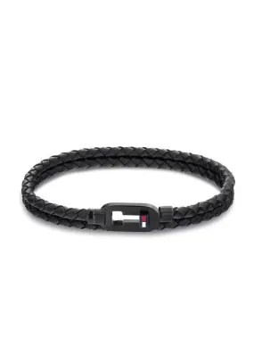 Tommy Hilfiger Minimalist Bracelet Double Cuir Noir - Achetez À Prix Outlet!