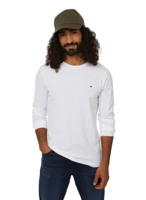 TOMMY HILFIGER  T-shirt manches longues en coton - Blanc