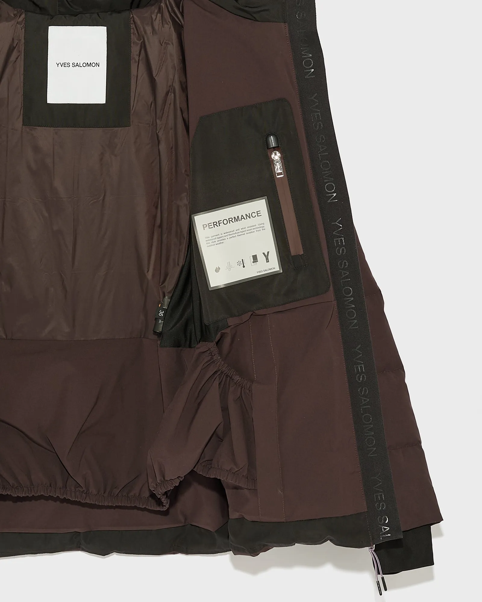 Veste de ski ceinturée en mix de tissus avec fourrure de renard