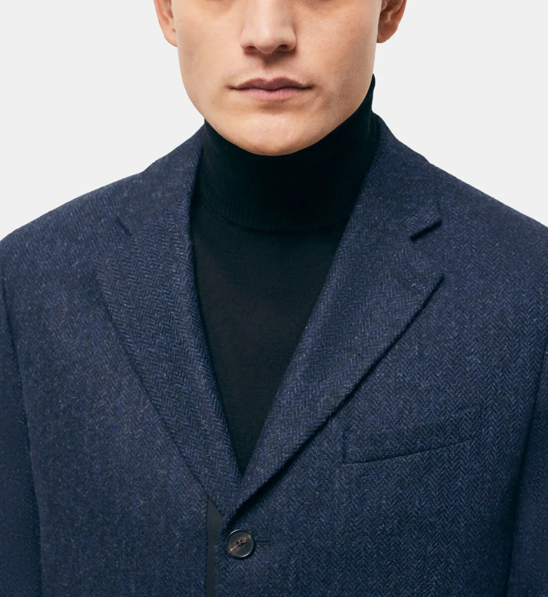 Veste en laine à motifs bleue