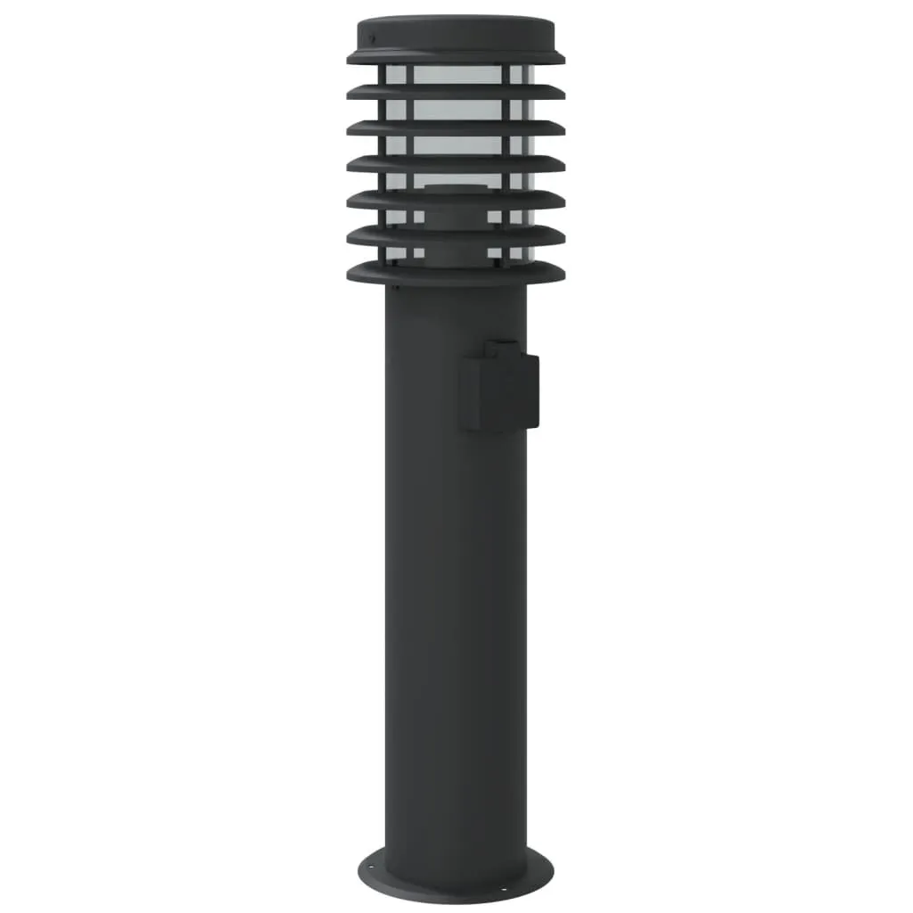 vidaXL Lampadaire d'extérieur avec sortie noir 60 cm acier inoxydable | vidaxl-fr
