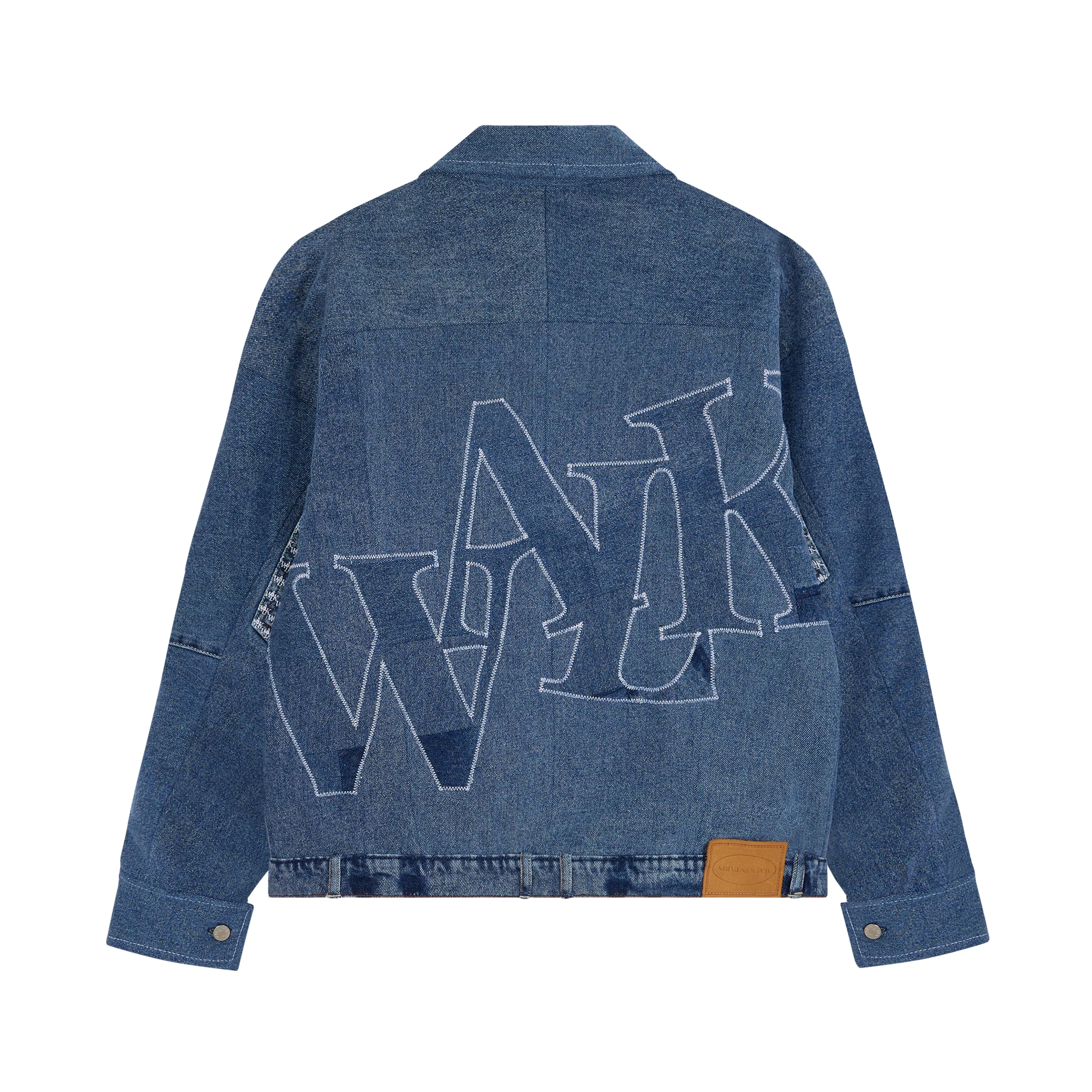 Walk in Paris & Regularkid - Veste en jean Reworked bleu azur